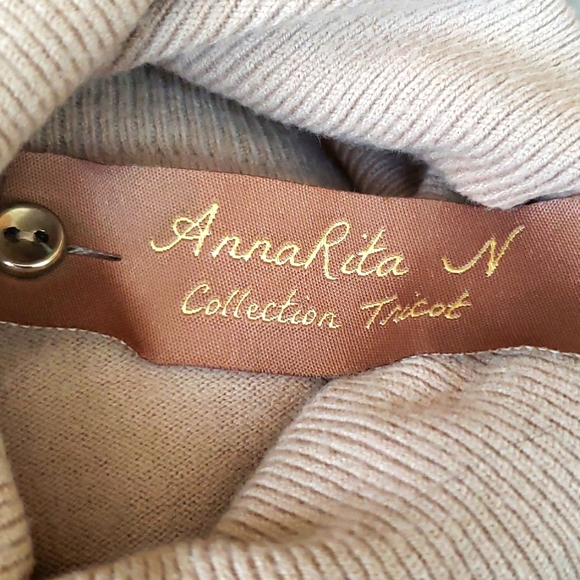 ANNARITA N Short Sleeves Turtleneck Top Size S - Picture 2 of 6